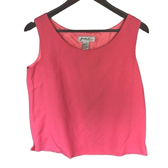 Jennifer Eden Two Piece Linen Like Black & Pink Blazer & Sleeveless Top Size 6 - Picture 6 of 15